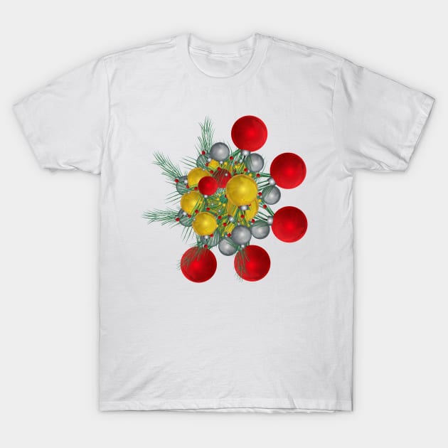 Christmas Tree lights Decorations T-Shirt by Salma Ismail